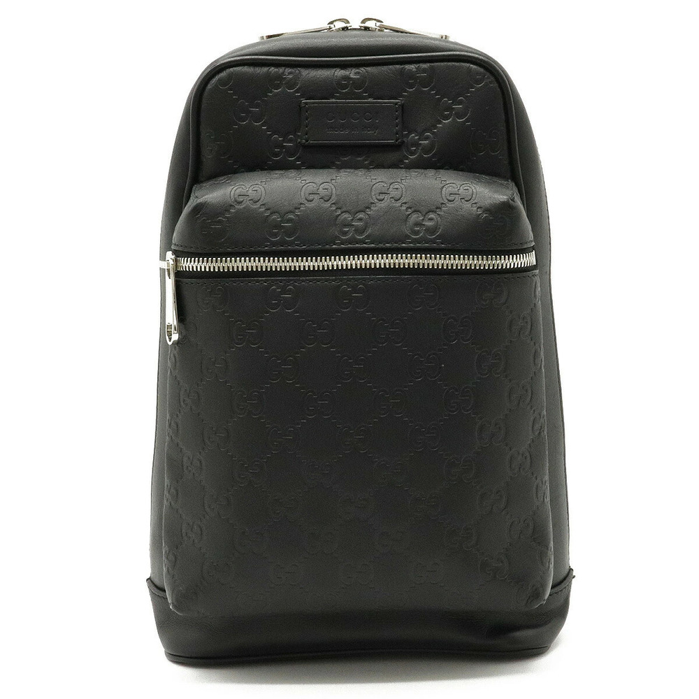 Gucci Guccissima Crossbody Bag Shoulder Leather Black